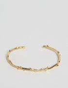 Orelia Twisted Branch Open End Bangle - Gold