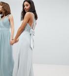 Maya Petite Sleeveless Sequin Bodice Maxi Dress With Cutout And Bow Back Detail - Blue