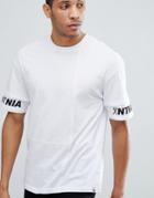 Jack & Jones Core Drop Shoulder T-shirt With Sleeve Print - White