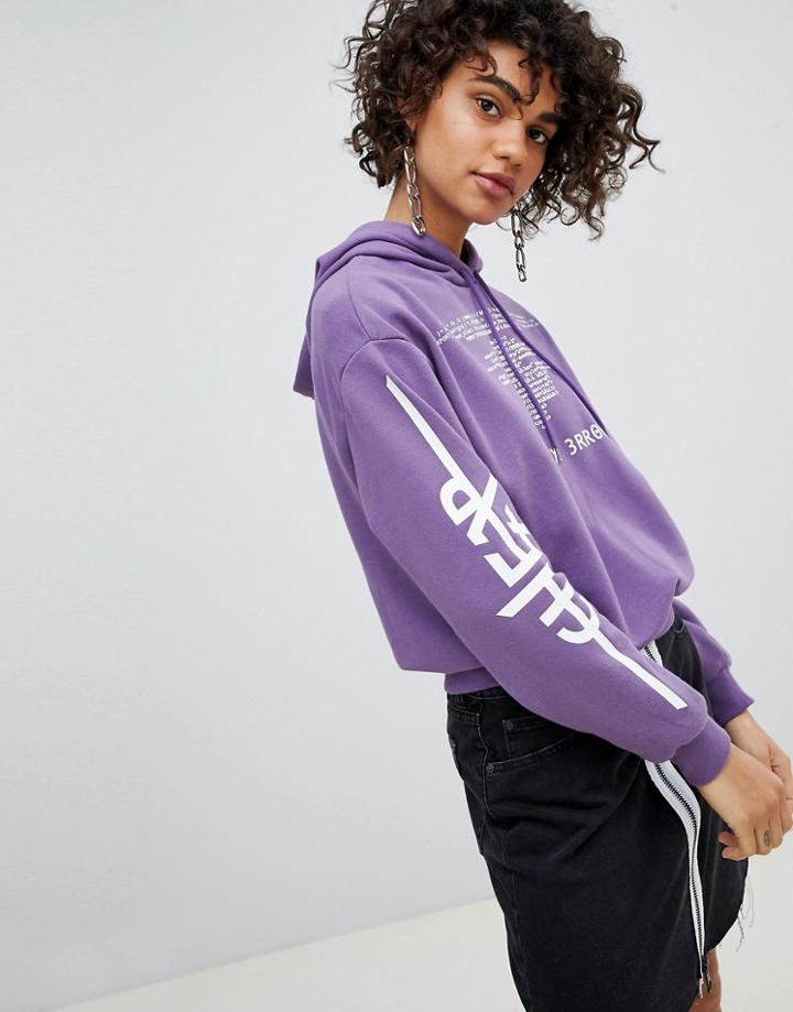 Cheap Monday Slogan Hoodie - Purple