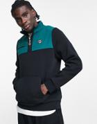 Fila Color Blocked Fleece In Black & Green