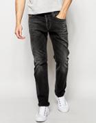 Diesel Jeans Buster 669f Regular Slim Fit Stretch Washed Black - Washed Black