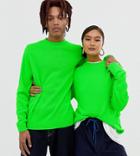 Collusion Unisex Neon Crew Neck Sweater-green