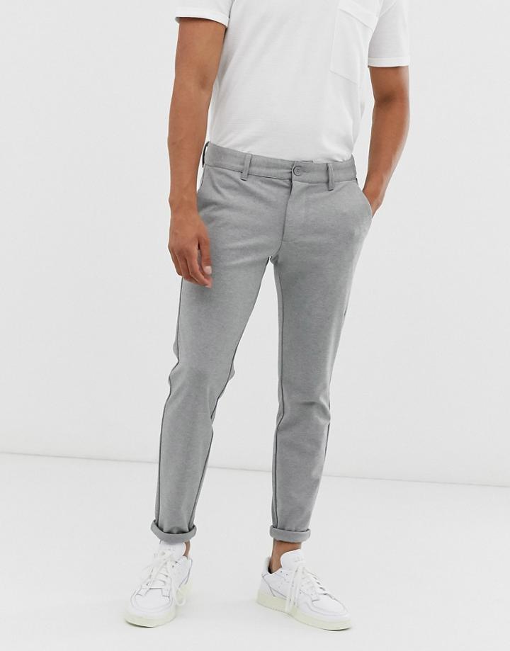 Only & Sons Slim Tapered Fit Pants In Light Gray