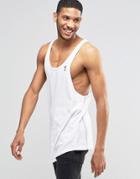 Religion Loose Fitting Tank In Longline With Curved Hem - White