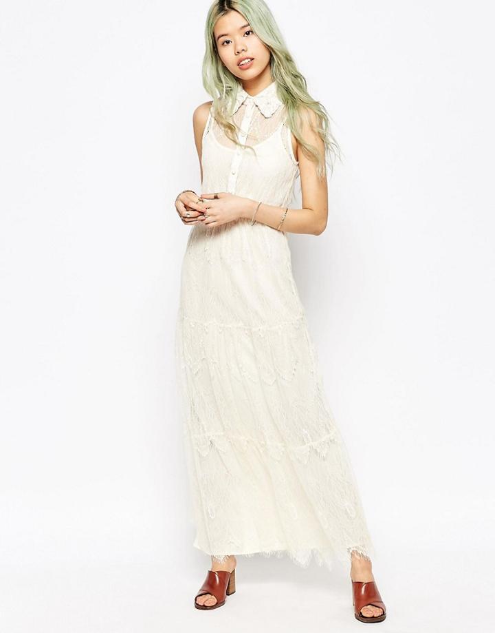 Hazel Lace Maxi Dress - Cream