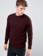 New Look Lambswool Sweater In Dark Burgundy - Red