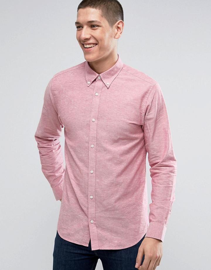 Jack & Jones Premium Slim Linen Shirt - Red