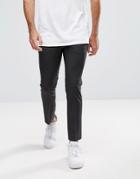 Asos Design Super Skinny Cropped Smart Trousers In Charcoal - Gray