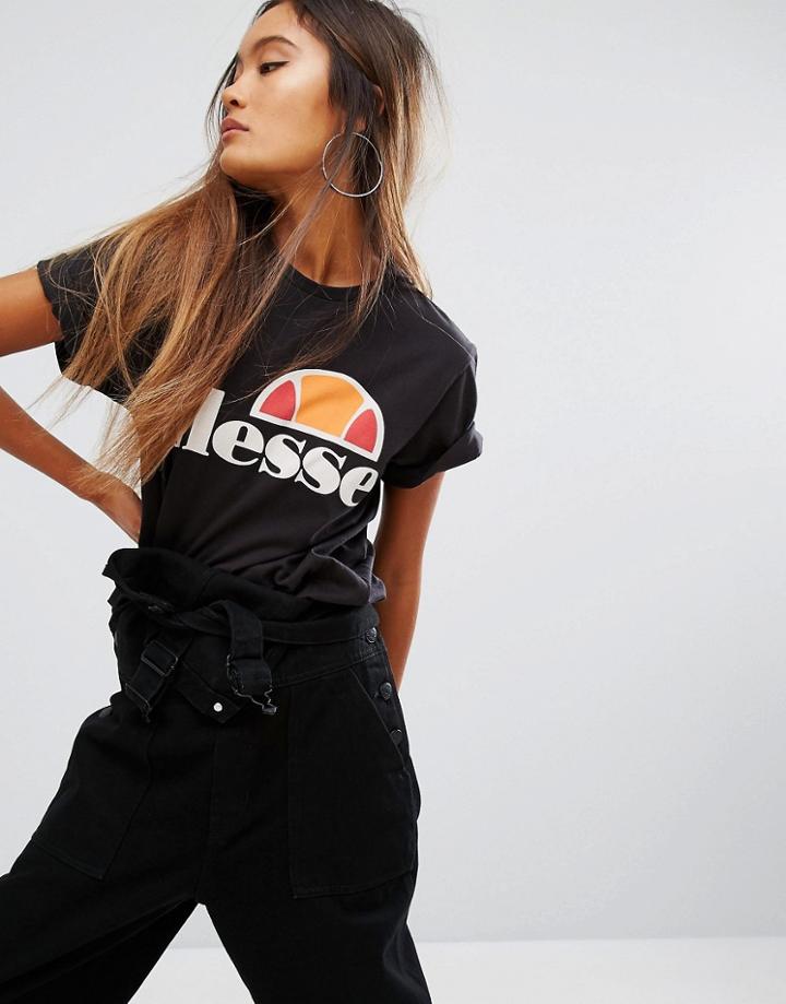 Ellesse Oversized T-shirt With Classic Logo - Black