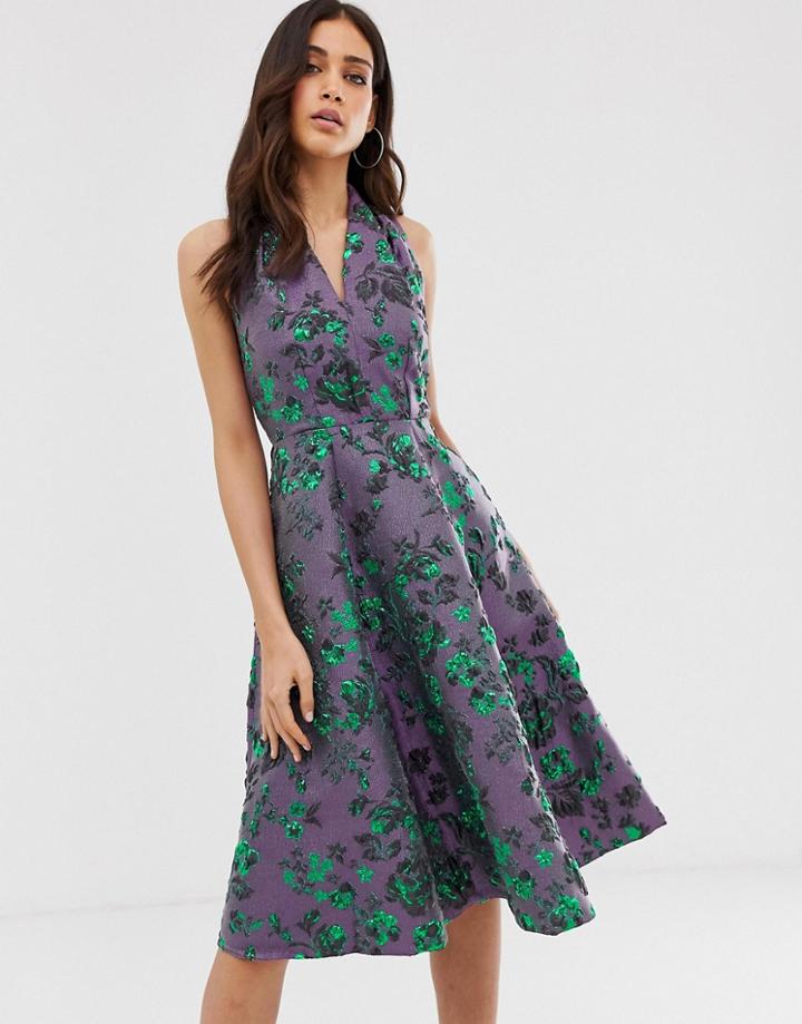 Closet High Neck Flared Dress