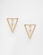 Asos Open Triangle Circle Earrings - Gold