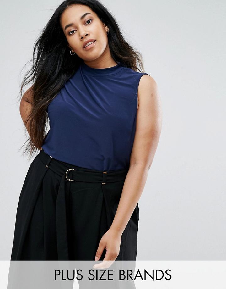 Elvi Navy High Neck Tank - Navy