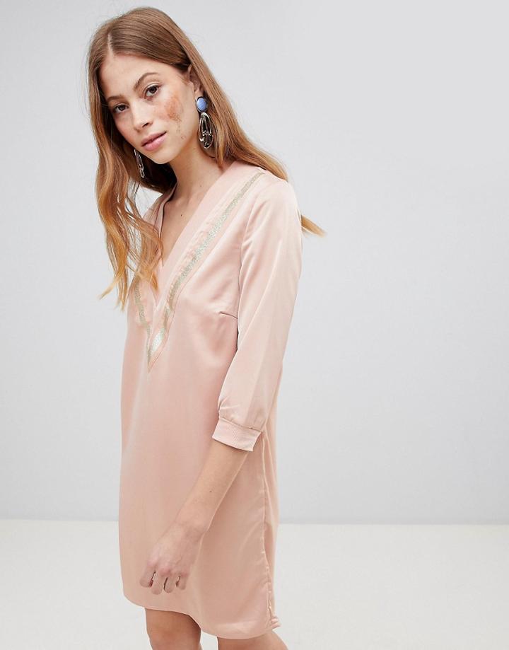 Vila V Neck Sporty Dress-pink