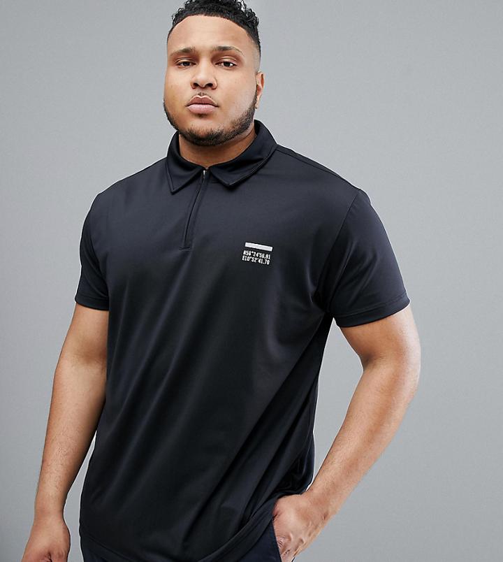 North 56.4 Plus Sport Polo With Cool Effect In Black - Black