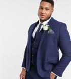 Harry Brown Plus Wedding Tweed Heritage Suit Jacket-navy