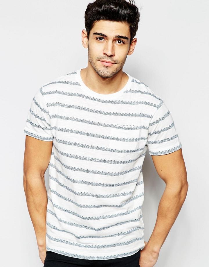 D-struct Jacquard Knit Stripe T-shirt - White
