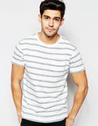 D-struct Jacquard Knit Stripe T-shirt - White