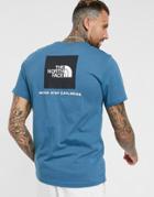 The North Face Red Box T-shirt In Blue-blues