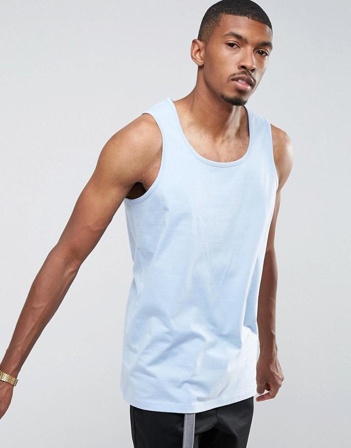 Asos Longline Skater Tank - Blue