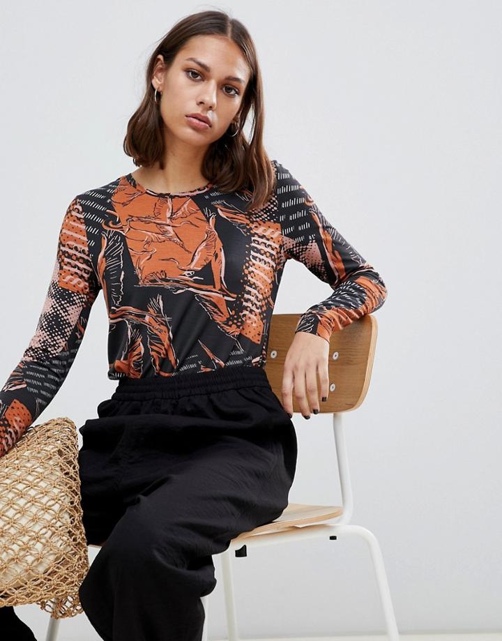Weekday Printed Long Sleeve Top - Multi