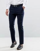 Selected Homme Slim Smart Pant In Wool Mix - Navy