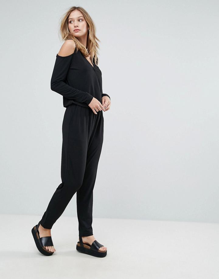 Gestuz Penn Cold Shoulder Jumpsuit - Black