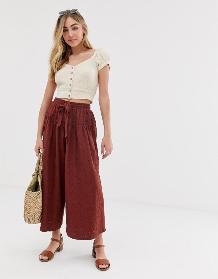 Asos Design Broderie Culotte - Multi
