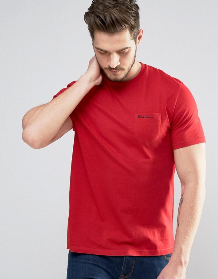 Ben Sherman Plain Pocket T-shirt - Red