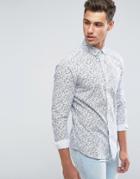 Only & Sons Slim Fit Shirt With All Over Floral Print - White