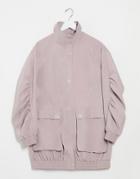 Asos Design Oversized Parka With Extreme Sleeves In Lilac-pink