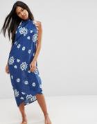 Soleil Patterned Sarong Wrap Around - Blue