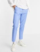 Asos Design Skinny Ankle Grazer Smart Pants In Blue-blues
