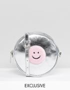 Lazy Oaf Exclusive Silver Faux Fur Round Fuzzy Cross Body Bag - Silver