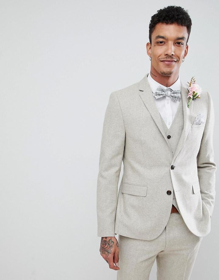 Harry Brown Wedding Donegal Slim Fit Suit Jacket - Tan