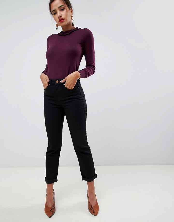 Oasis High Rise Straight Leg Jeans In Black - Blue