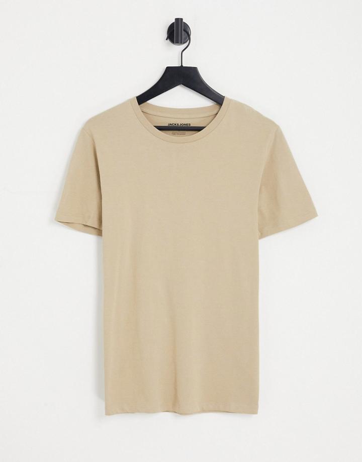 Jack & Jones Slim Fit Essential T-shirt In Stone-neutral