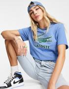 Lacoste Croc Logo T-shirt In Blue-blues