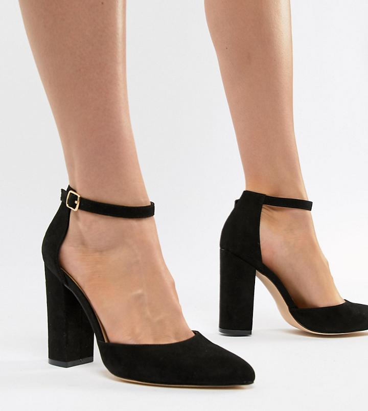 Truffle Collection Pointed Block Heels - Black