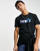 Levi's Short Sleeve T-shirt With Poster Logo Mountain Print In Black