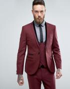 Noose & Monkey Skinny Tuxedo Jacket - Red