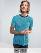 Reclaimed Vintage Inspired T-shirt In Blue Lace - Blue
