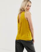 Jdy Appa Sleeveless Top With Lace Trim - Yellow