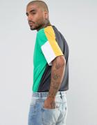 Asos Oversized T-shirt In Bright Color Block - Green