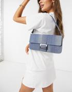 Monki Reya Denim Shoulder Bag In Blue-blues