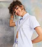 Collusion Boxy Shirt With Diamantes In Light Blue