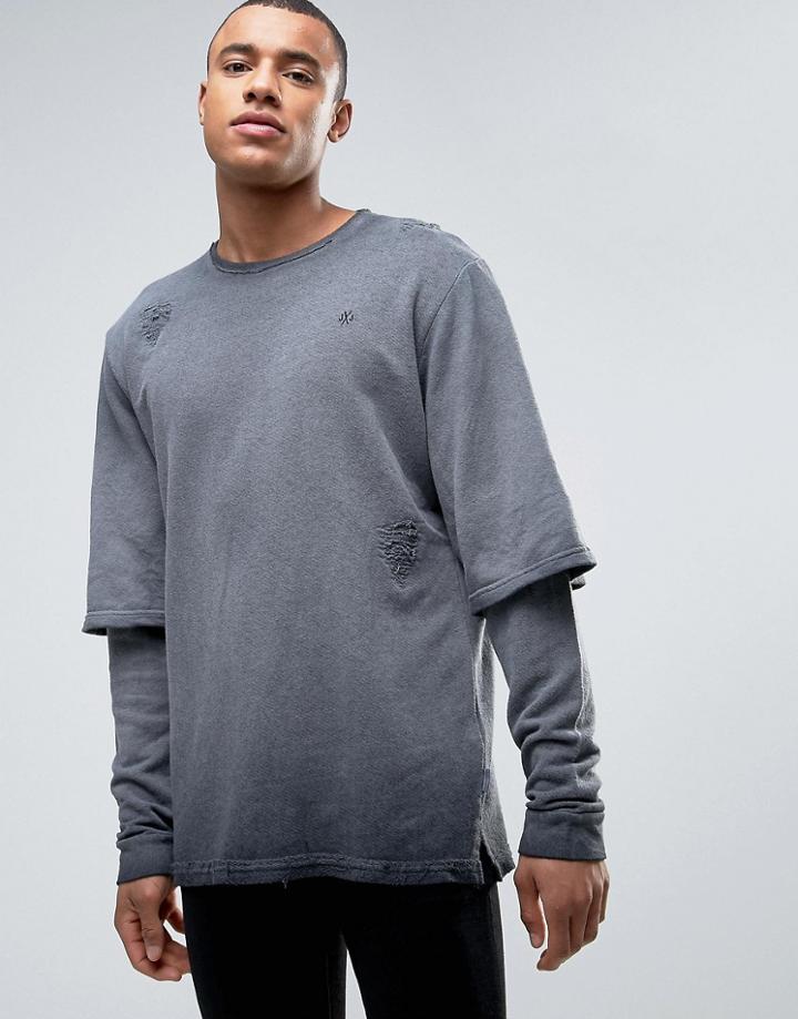 Jack & Jones Layered Sweat - Navy