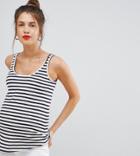 New Look Maternity Stripe Tank - Blue