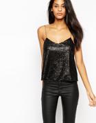 Asos Sequin Cami Top - Black