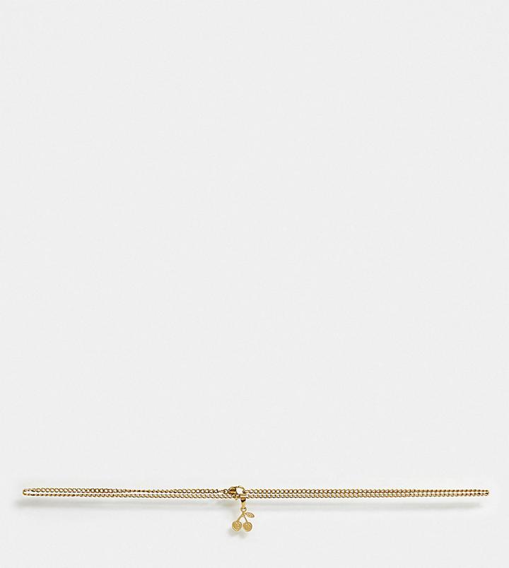 Image Gang Gold Plated Choker Cherry Necklace
